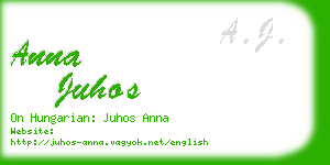 anna juhos business card